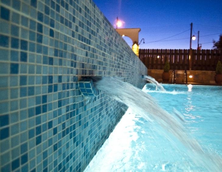 waterfalls in the pool